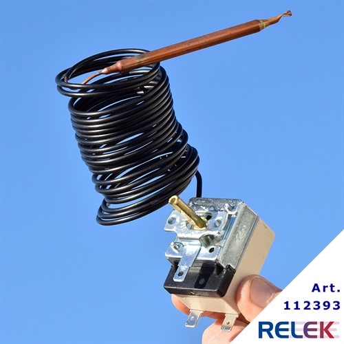 Termostat 35-95°C 1-pol CAEM 1-stegs långt kap.rör vxl. kont